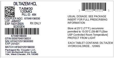 Label (50228 484 01 Diltiazem HCl 120mg 67046 1560 30)